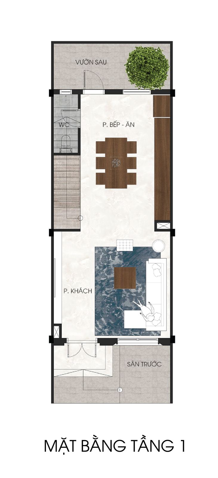 Mặt bằng liền kề 75 m²