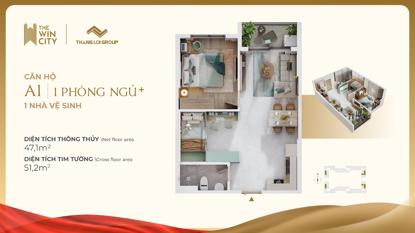 1 phòng ngủ +